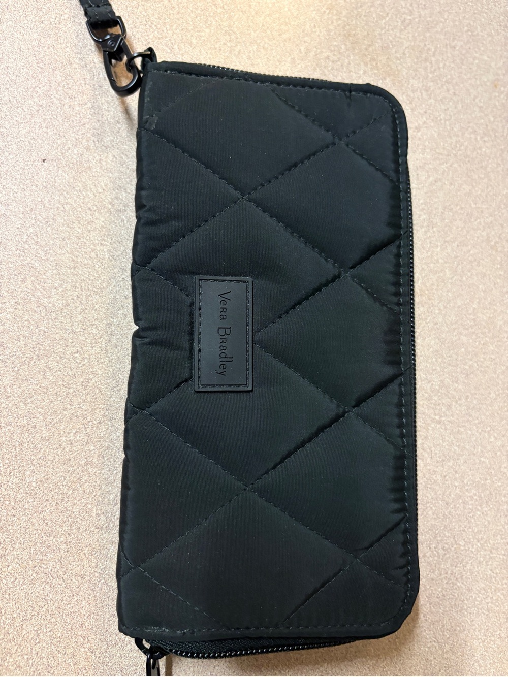 Vera Bradley Black Quilted Wristlet Wallet